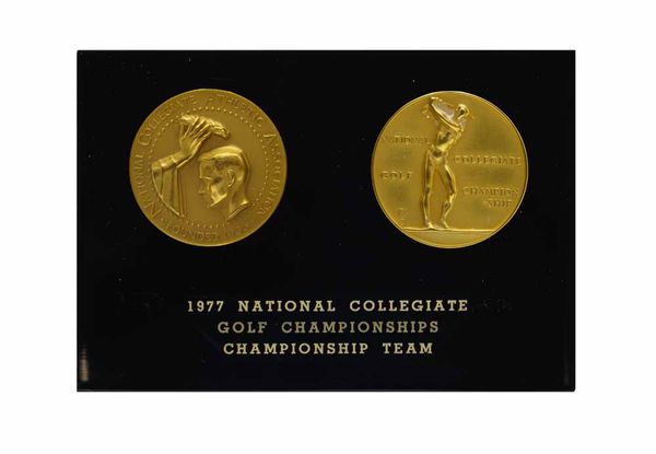 Booker's plaque from the 1977 National Collegiate Golf Championships
