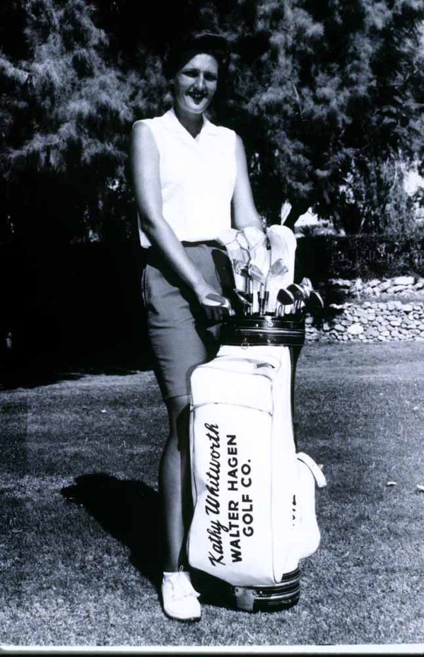Young Whitworth with her Walter Hagen Golf Co. staff bag