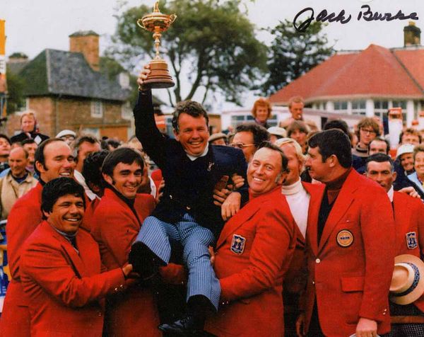 Captain Jack Burke Jr. celebrates a Ryder Cup victory with his team