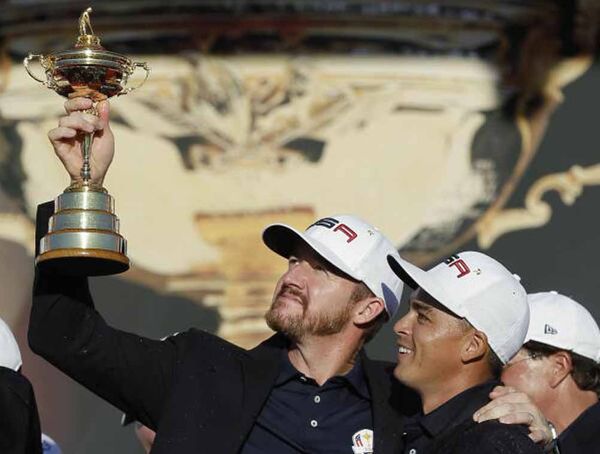 Celebrating a Ryder Cup win
