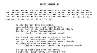 Bill Penn - Emily Lightning Poem