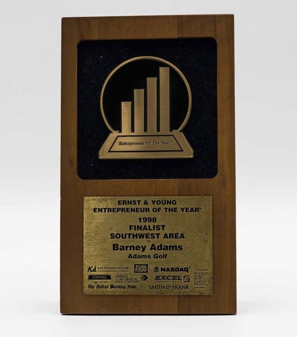 Barney Adams 1998 Entrepreneur of the Year finalist award