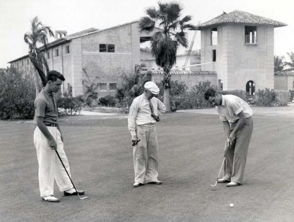 Golf at Biltmore Hotel in Miami, FL -  Bill Danforth and Lindy Fowler (Boston Golf Writers) - April 26, 1935 