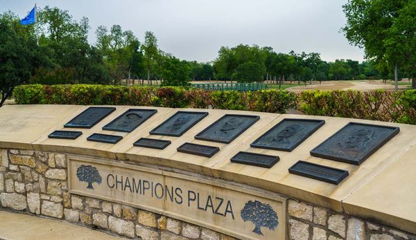 Champions Plaza monument at Royal Oaks C.C.