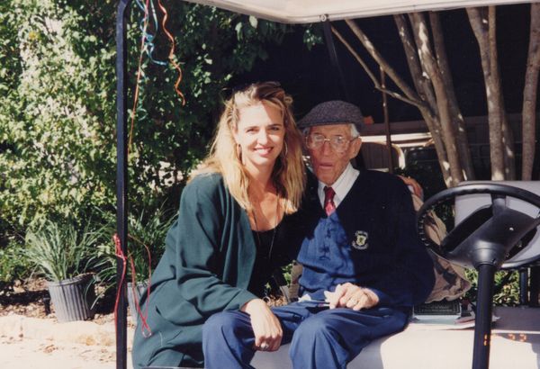 Harvey Penick - Harvey's 89th Birthday, Photo with Cindy Figg 1993