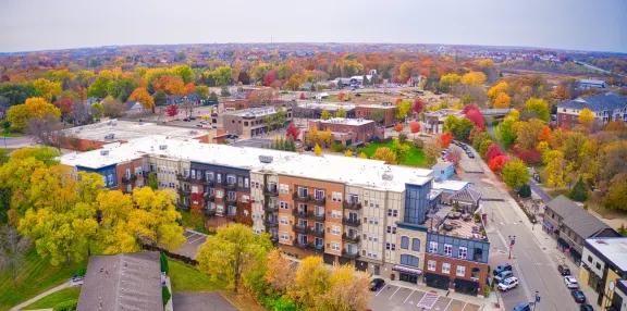 Drone Image of Downtown Victoria MN