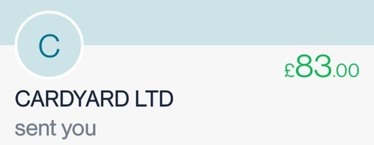cardyard payment for my giftcard
