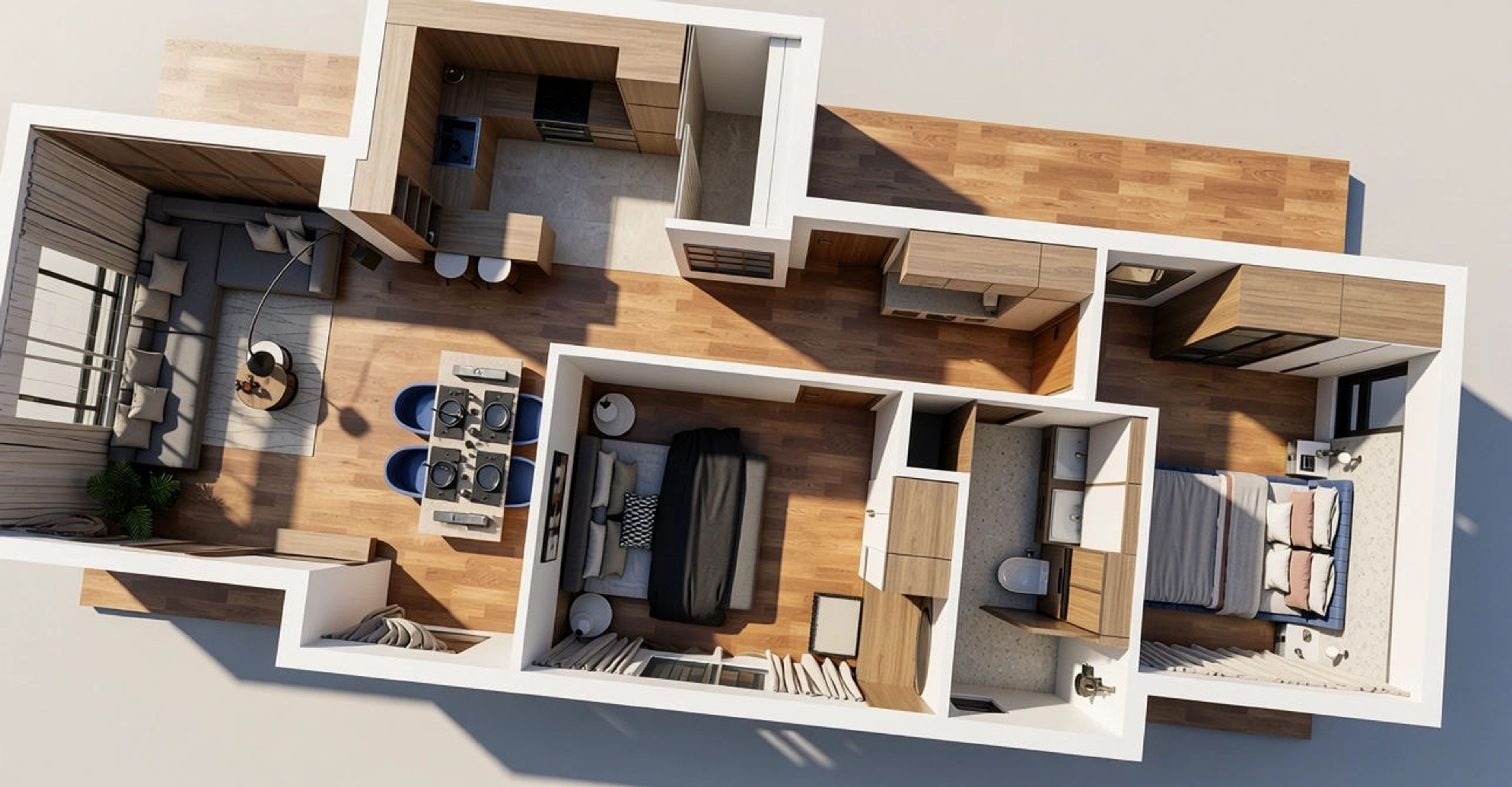 3D osnova - Stan u Beogradu, 72 m²