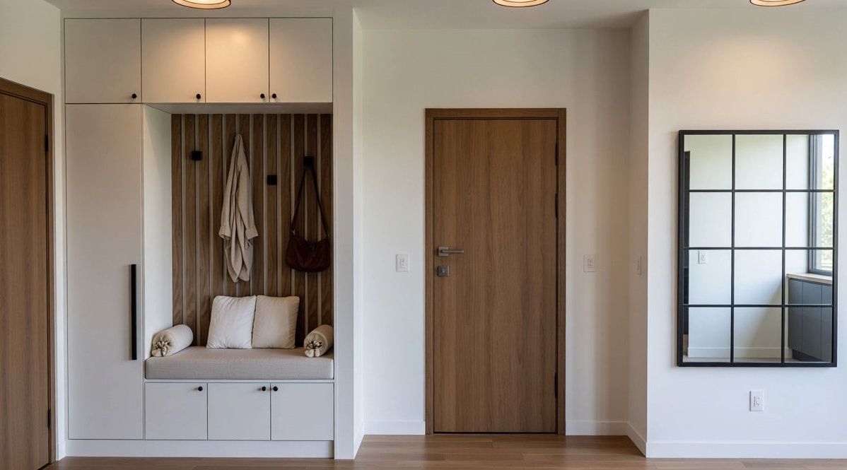 Ulazni hodnik - Beograd · stan 58 m² · bela mat + orah