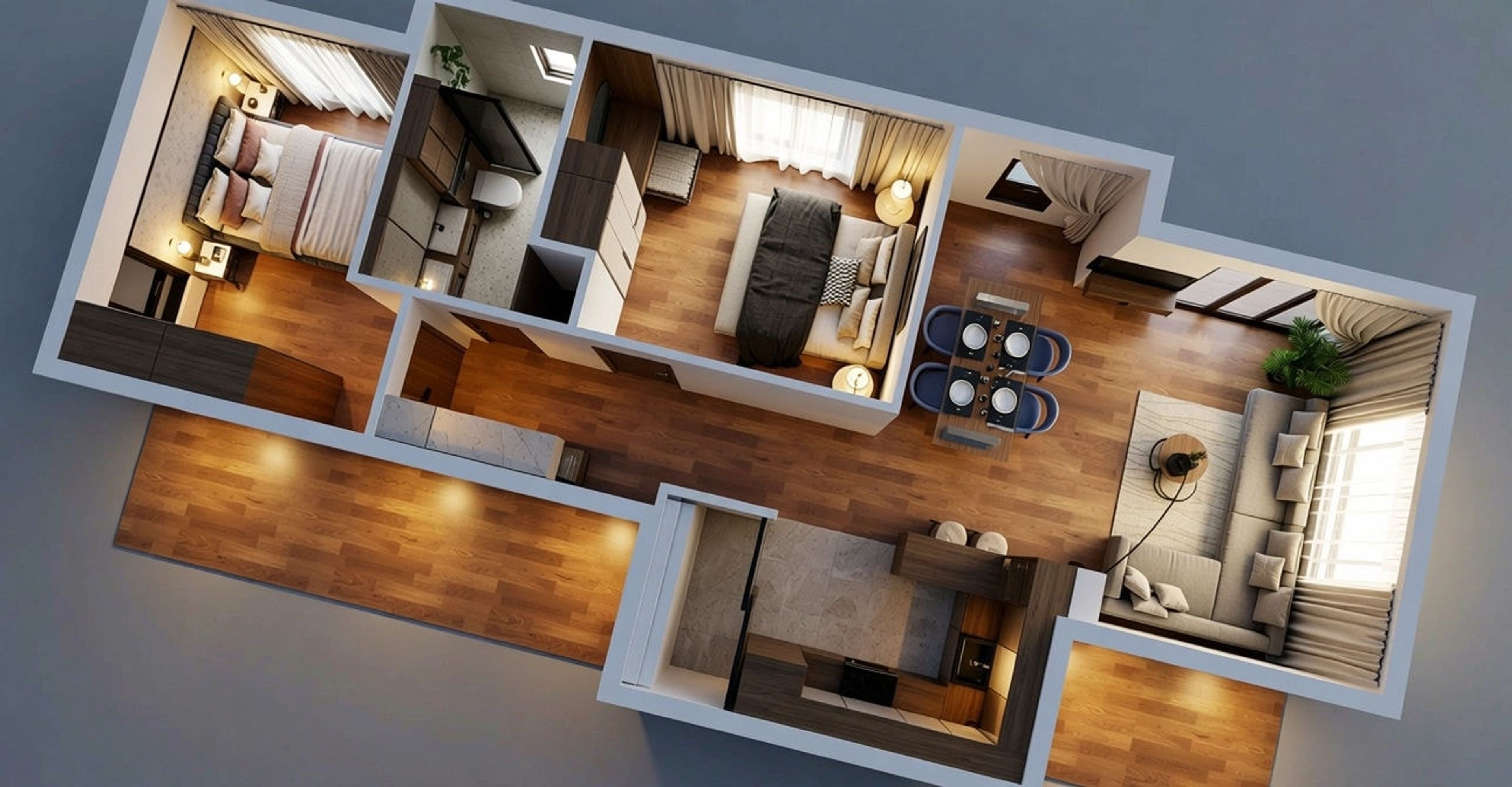 3D osnova - Stan u Beogradu, 72 m²