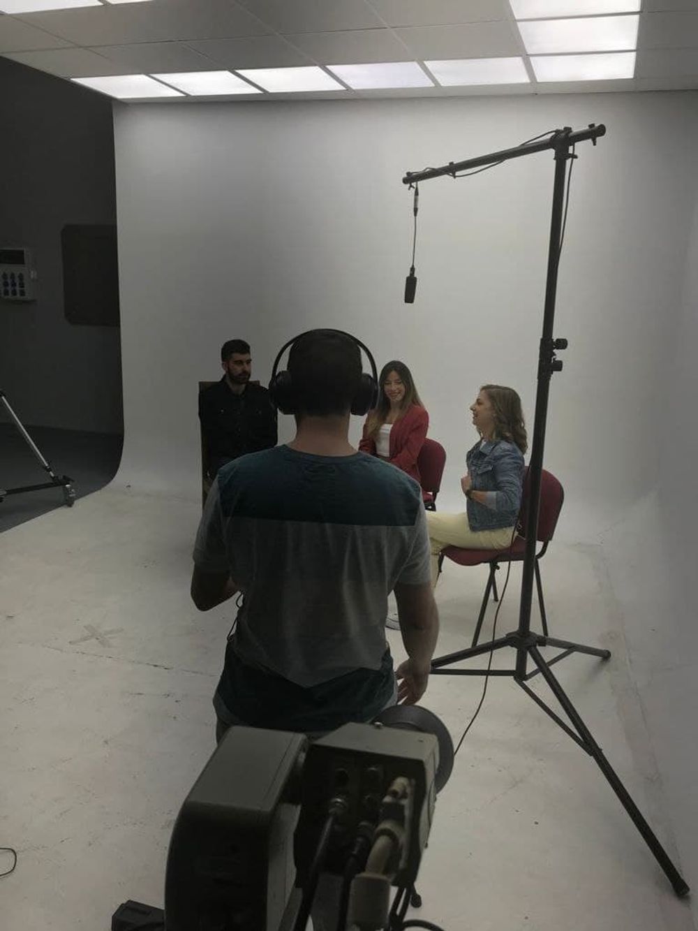 Grabando programa "Las entrevistas de Leganes" en el plato TVL 2021