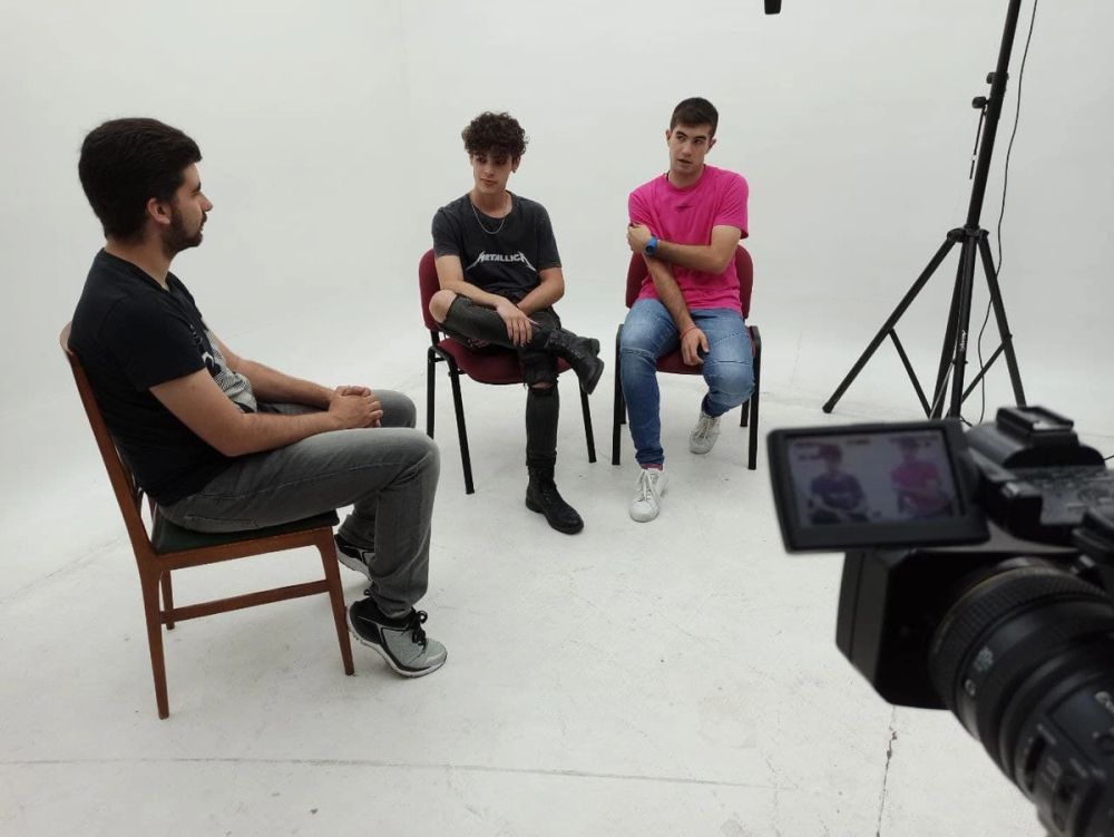 Grabando programa "Las entrevistas de Leganes" en el plato TVL 2021
