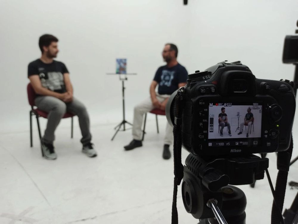 Grabando programa "Las entrevistas de Leganes" en el plato TVL 2021
