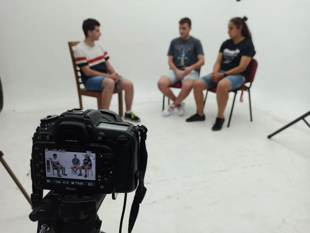 Grabando programa "Las entrevistas de Leganes" en el plato TVL 2021