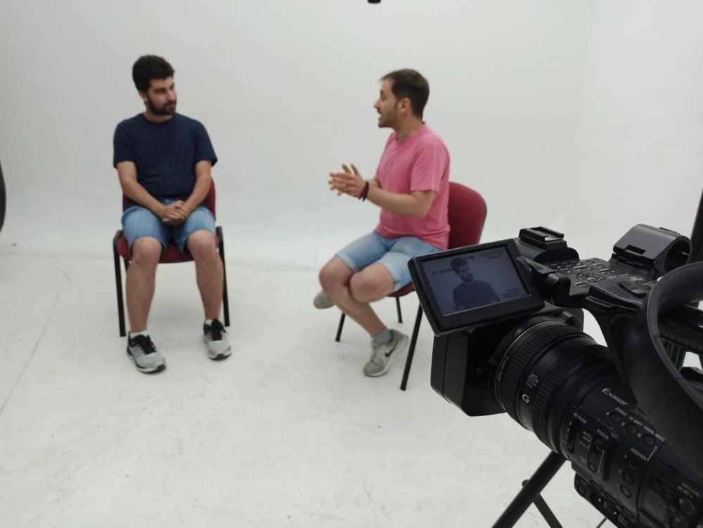 Grabando programa "Las entrevistas de Leganes" en el plato TVL 2021