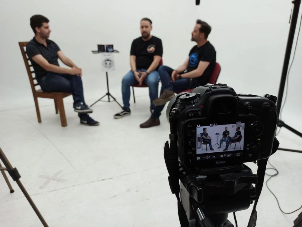Grabando programa "Las entrevistas de Leganes" en el plato TVL 2021