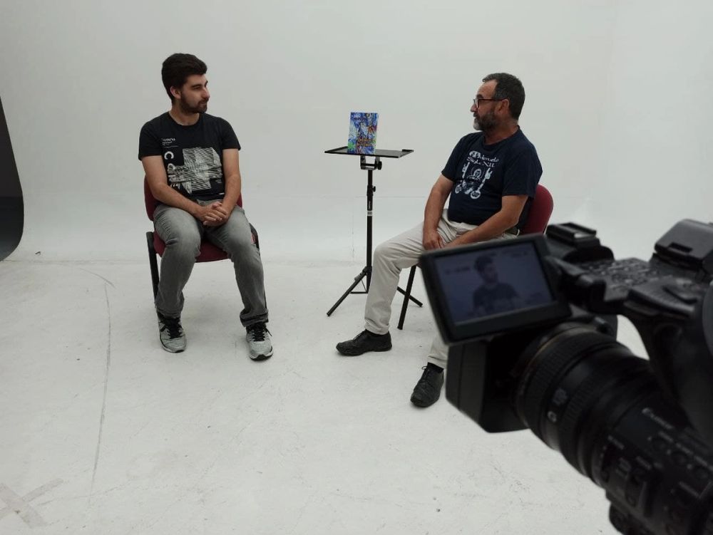 Grabando programa "Las entrevistas de Leganes" en el plato TVL 2021