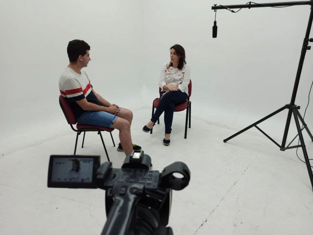 Grabando programa "Las entrevistas de Leganes" en el plato TVL 2021