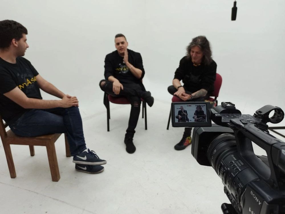 Grabando programa "Las entrevistas de Leganes" en el plato TVL 2021