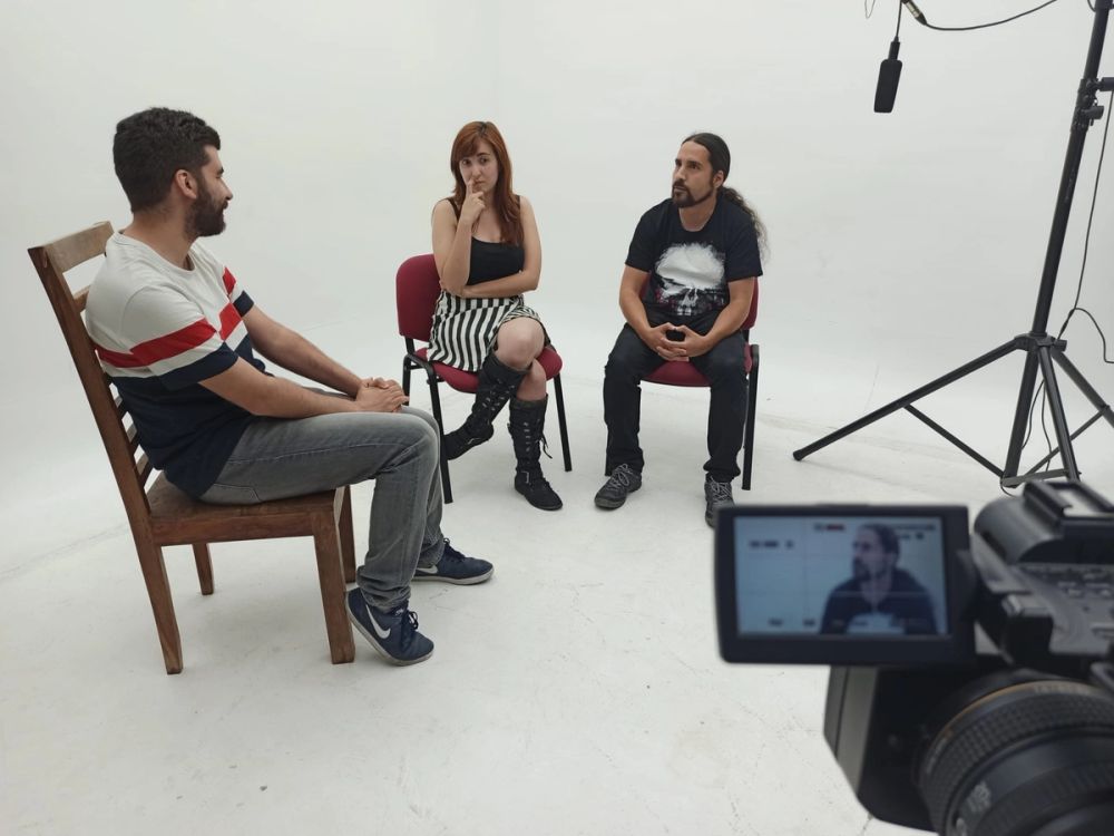 Grabando programa "Las entrevistas de Leganes" en el plato TVL 2021
