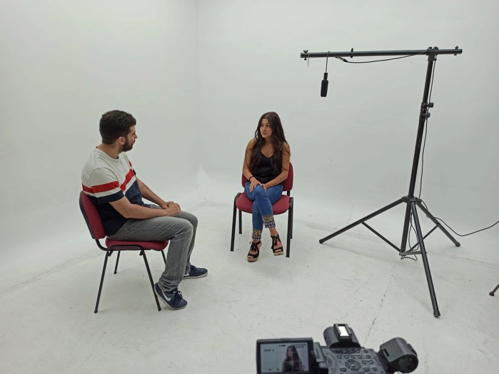Grabando programa "Las entrevistas de Leganes" en el plato TVL 2021