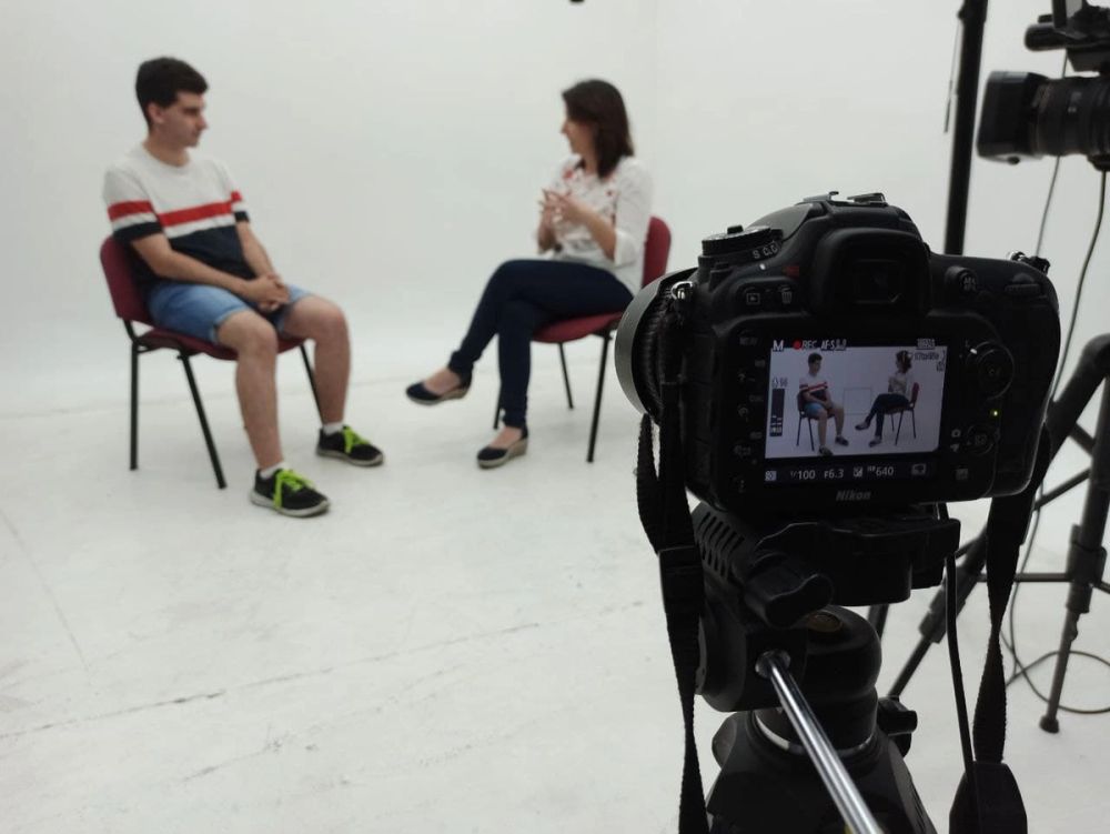 Grabando programa "Las entrevistas de Leganes" en el plato TVL 2021