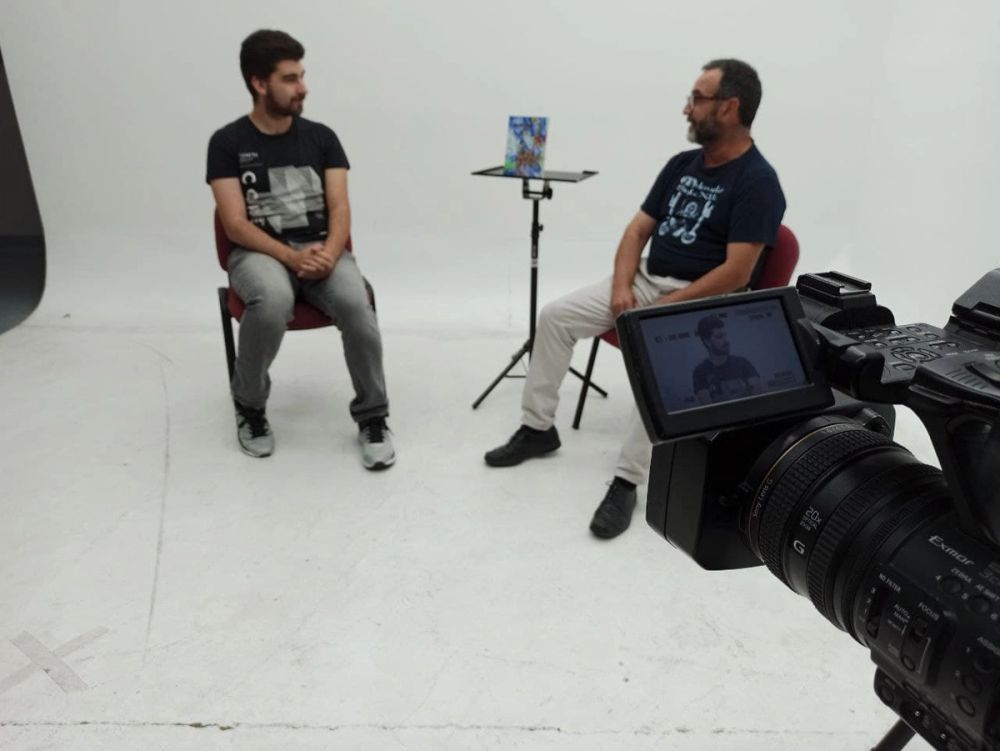 Grabando programa "Las entrevistas de Leganes" en el plato TVL 2021