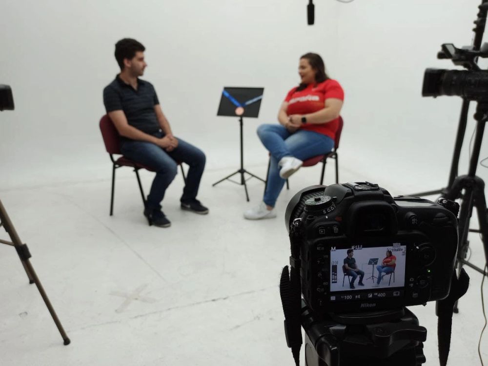Grabando programa "Las entrevistas de Leganes" en el plato TVL 2021