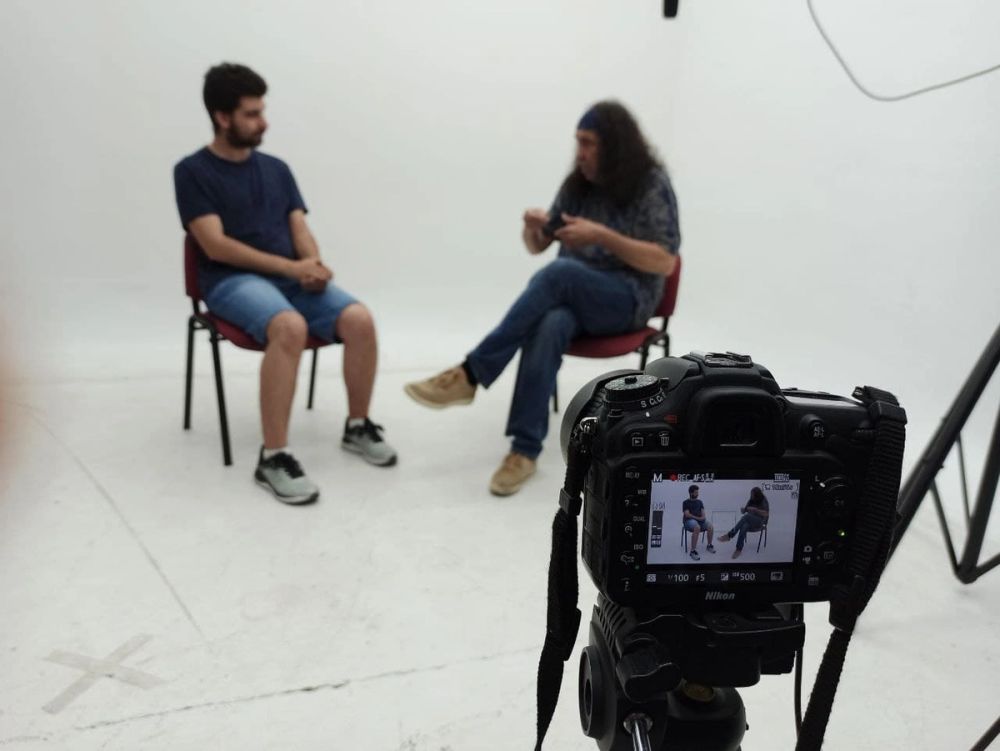 Grabando programa "Las entrevistas de Leganes" en el plato TVL 2021