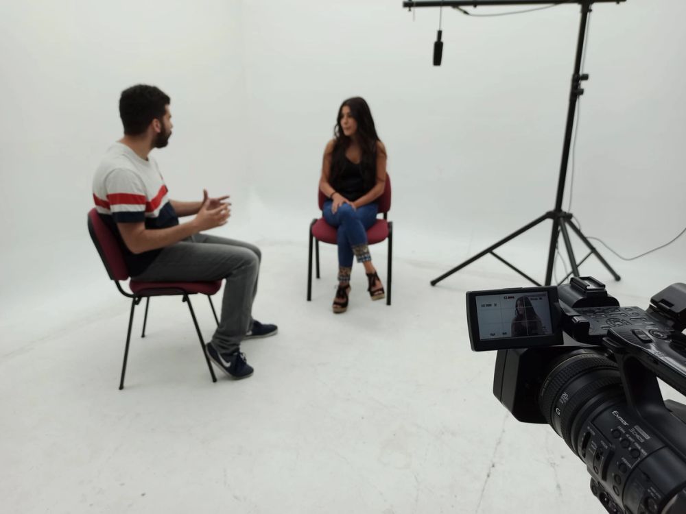 Grabando programa "Las entrevistas de Leganes" en el plato TVL 2021