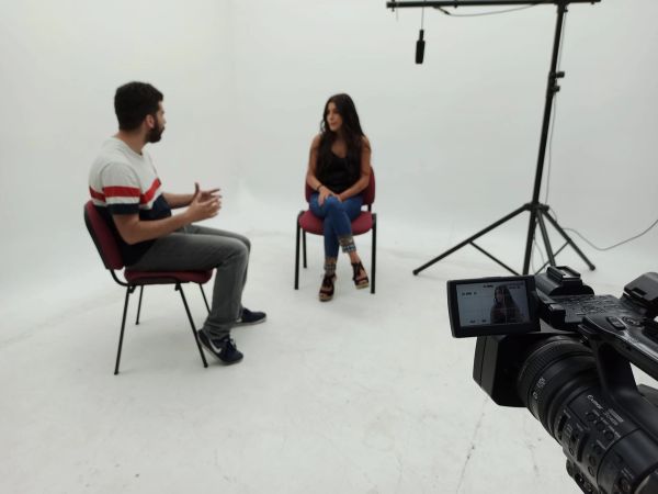 Grabando programa "Las entrevistas de Leganes" en el plato TVL 2021