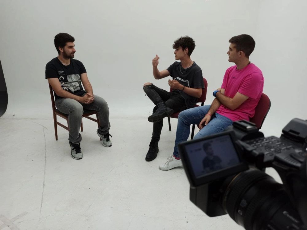 Grabando programa "Las entrevistas de Leganes" en el plato TVL 2021