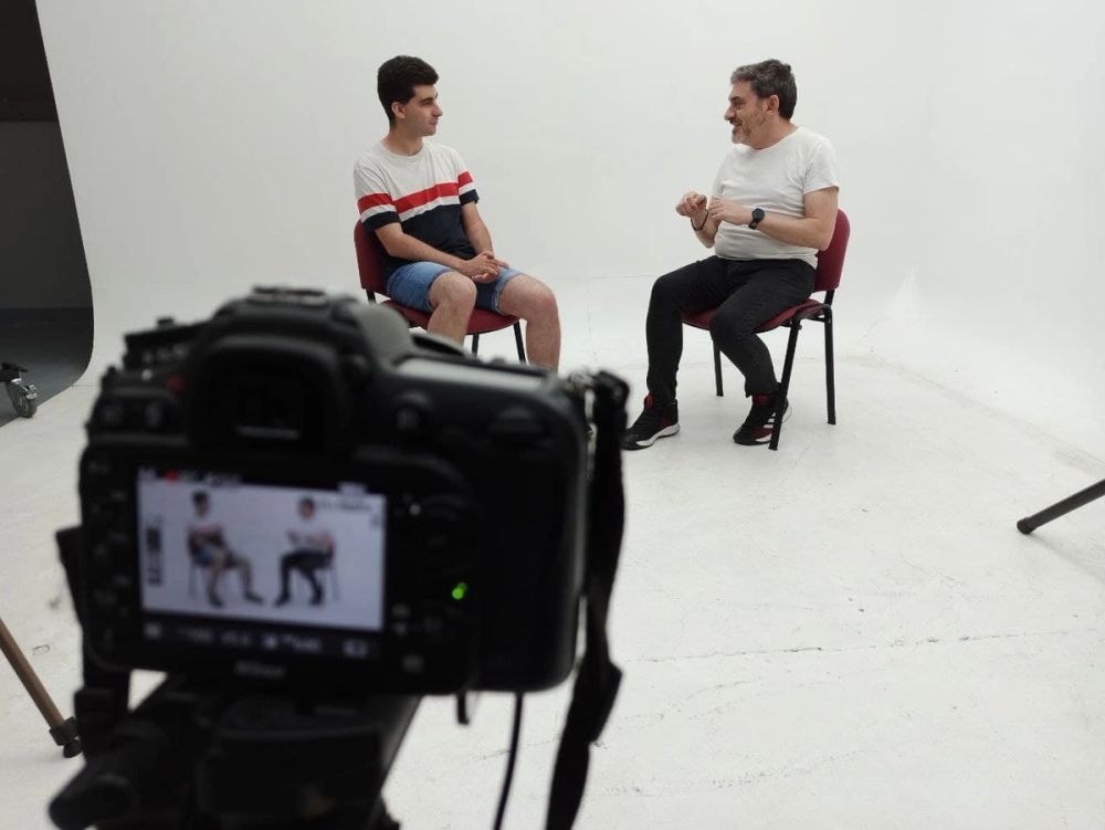 Grabando programa "Las entrevistas de Leganes" en el plato TVL 2021