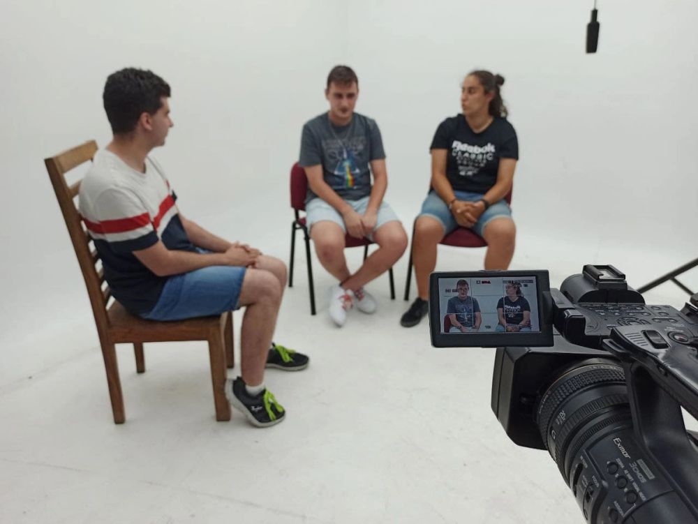 Grabando programa "Las entrevistas de Leganes" en el plato TVL 2021