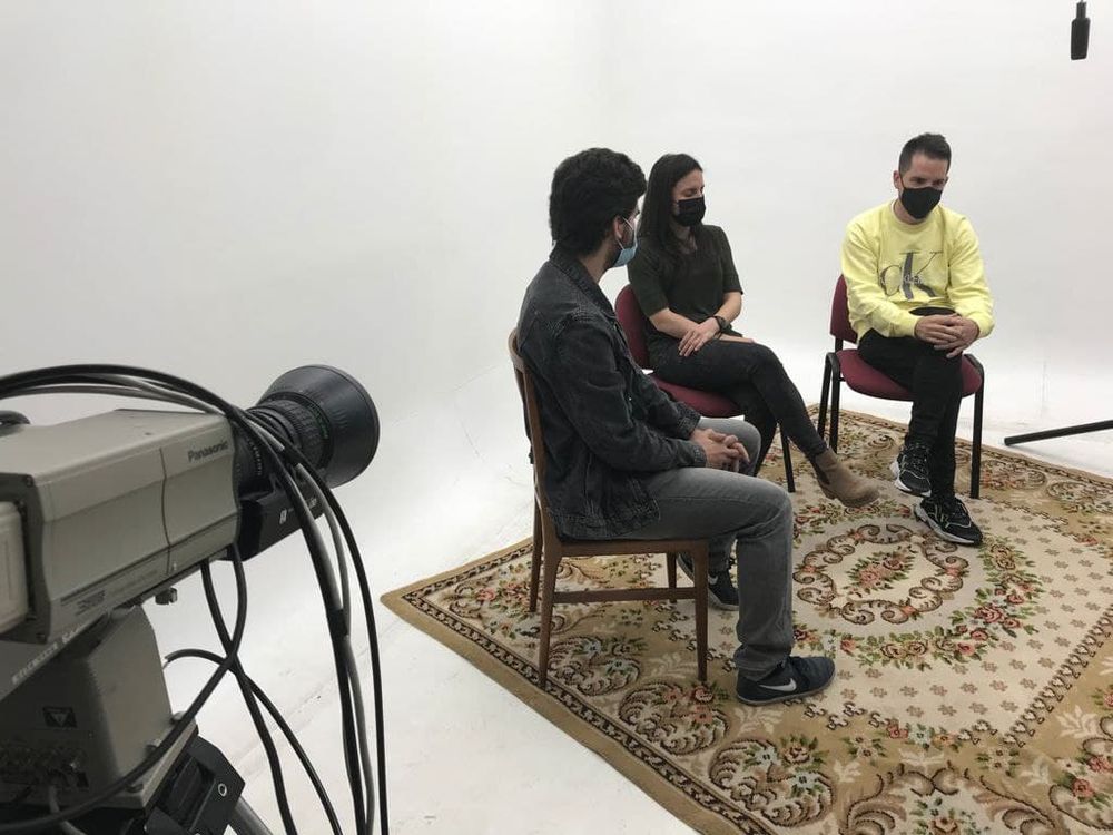 Grabando programa "Las entrevistas de Leganes" en el plato TVL 2021