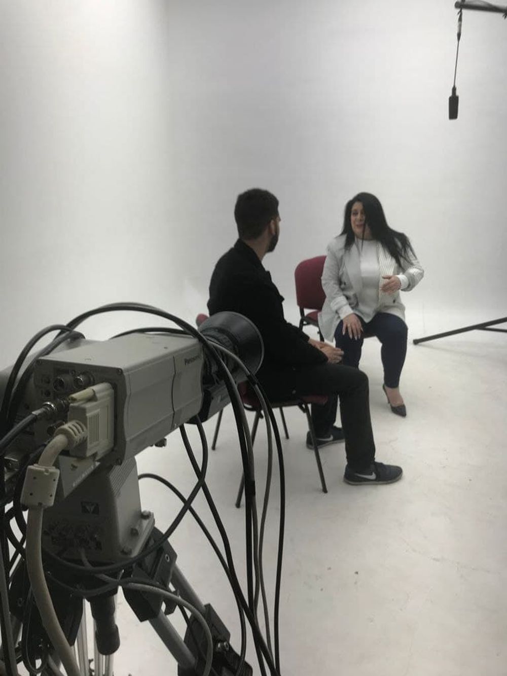 Grabando programa "Las entrevistas de Leganes" en el plato TVL 2021