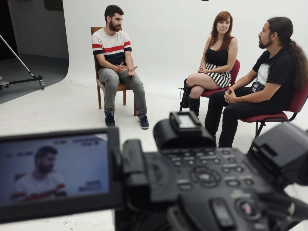 Grabando programa "Las entrevistas de Leganes" en el plato TVL 2021