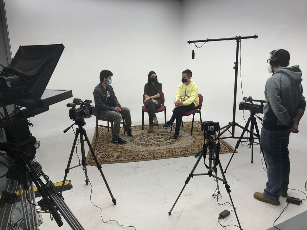 Grabando programa "Las entrevistas de Leganes" en el plato TVL 2021