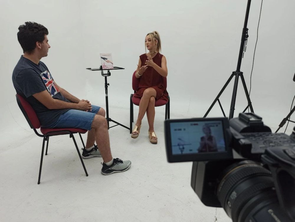 Grabando programa "Las entrevistas de Leganes" en el plato TVL 2021