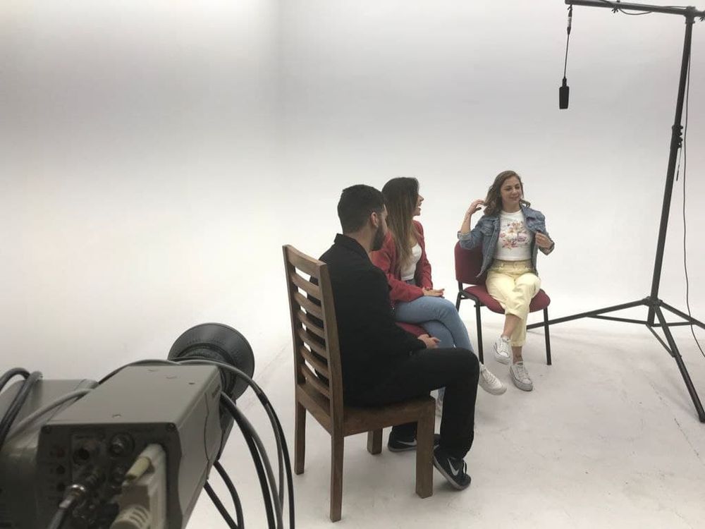 Grabando programa "Las entrevistas de Leganes" en el plato TVL 2021