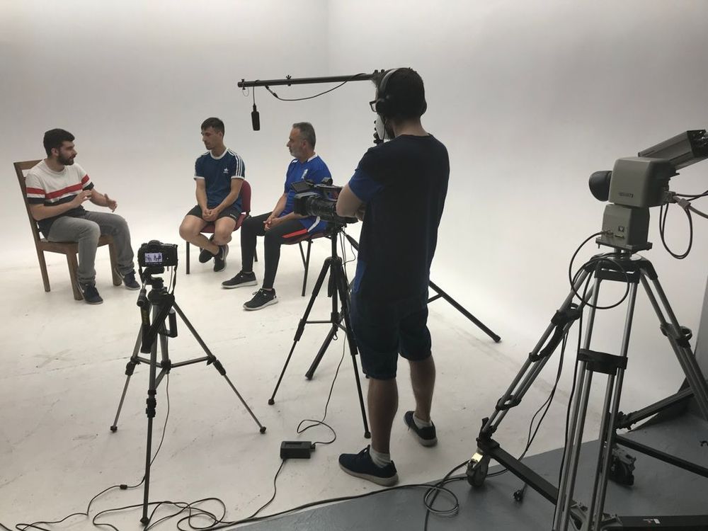 Grabando programa "Las entrevistas de Leganes" en el plato TVL 2021