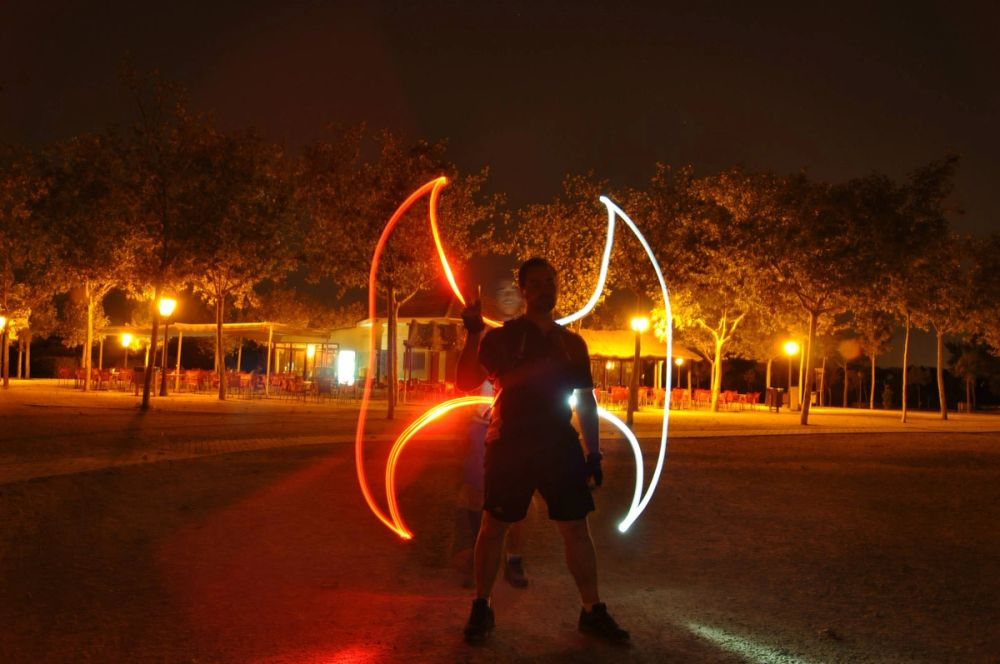 Efectos de luz Parque Polvoranca (leganes) 31-08-2014