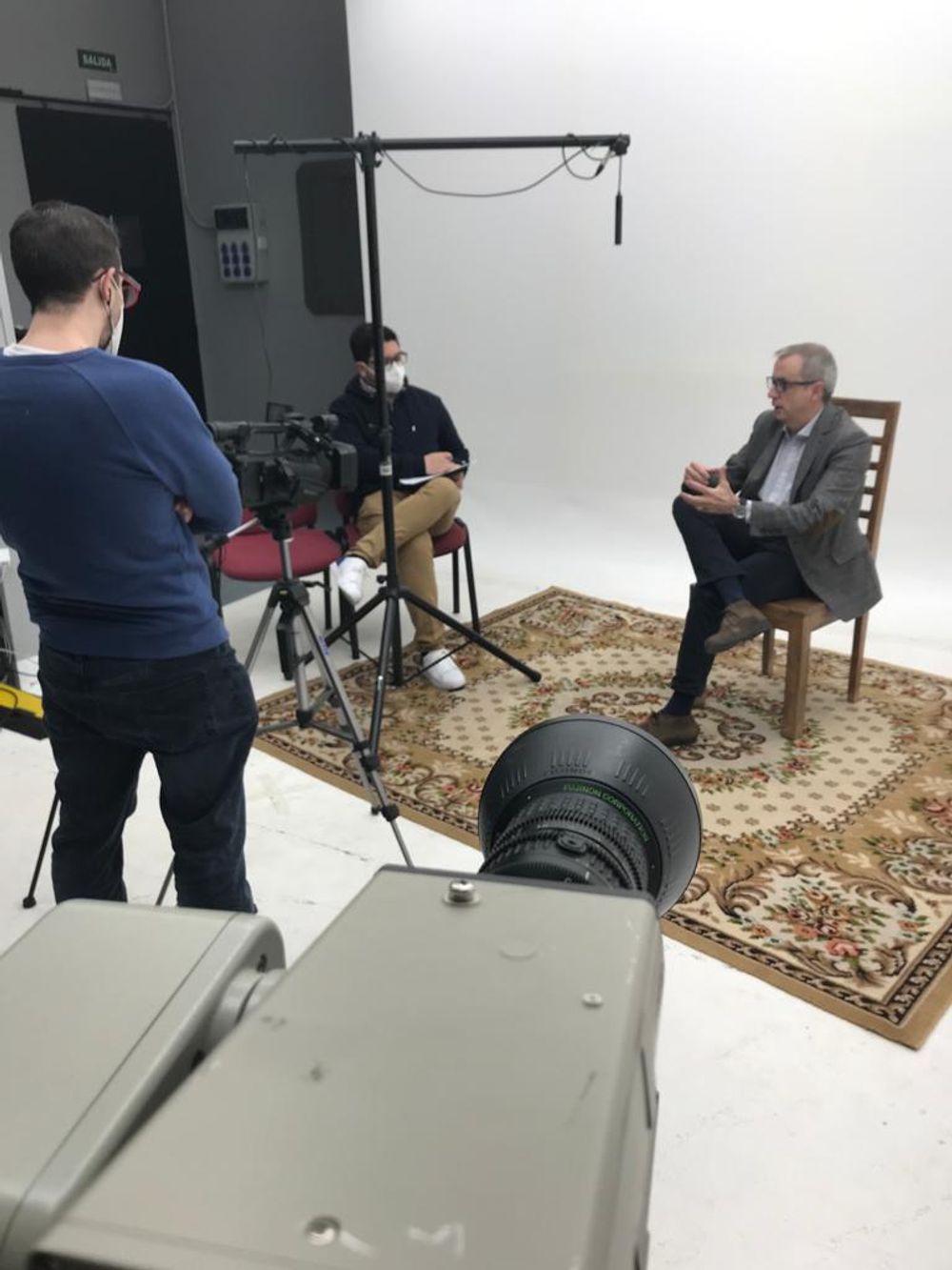 Grabando programa "Las entrevistas de Leganes" en el plato TVL 2021