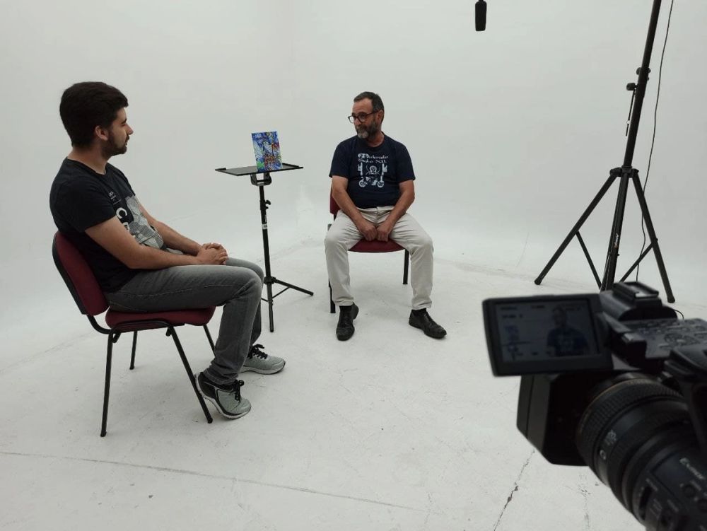 Grabando programa "Las entrevistas de Leganes" en el plato TVL 2021