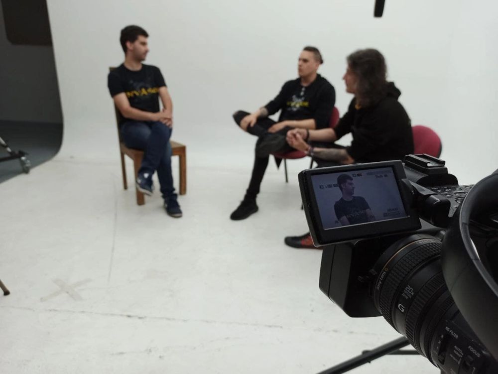 Grabando programa "Las entrevistas de Leganes" en el plato TVL 2021