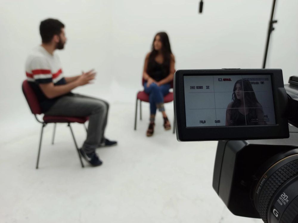 Grabando programa "Las entrevistas de Leganes" en el plato TVL 2021