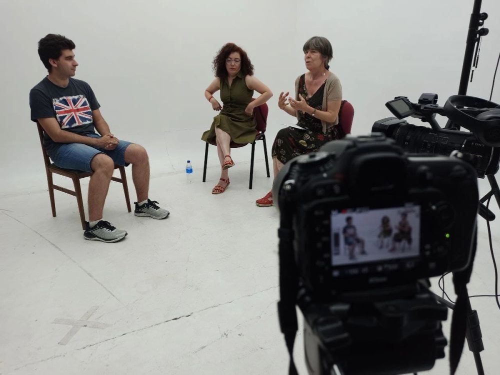 Grabando programa "Las entrevistas de Leganes" en el plato TVL 2021
