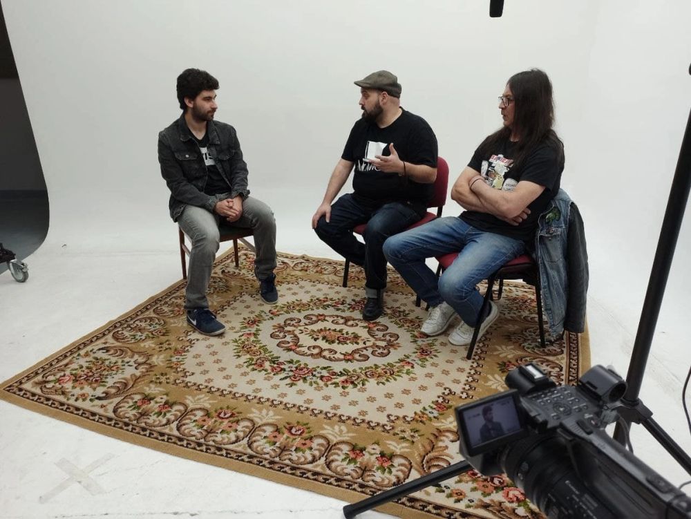 Grabando programa "Las entrevistas de Leganes" en el plato TVL 2021