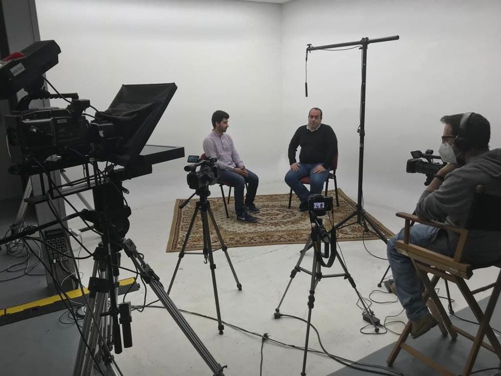 Grabando programa "Las entrevistas de Leganes" en el plato TVL 2021