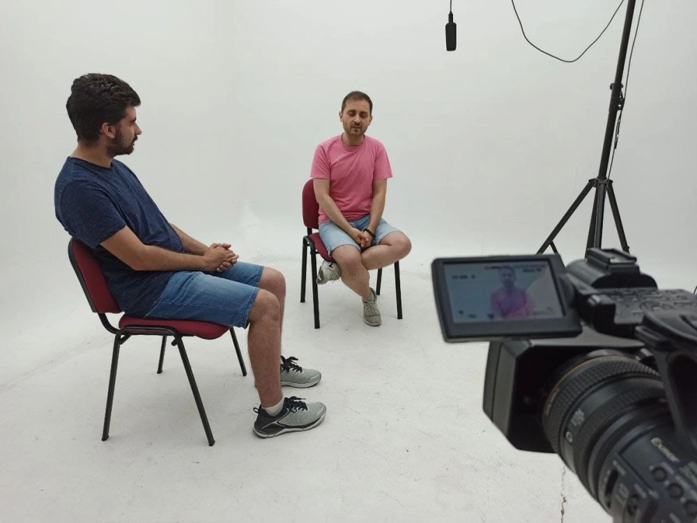 Grabando programa "Las entrevistas de Leganes" en el plato TVL 2021